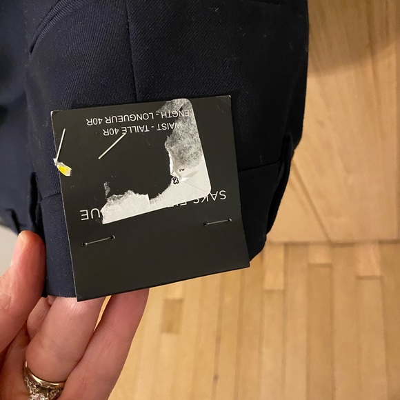 Saks Fifth Ave Navy Pants Size 40R - Picture 2 of 3